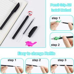 4 Pc Magic Grooved Practice Copybook,Reusable Letter Tracing Books,Handwritin…