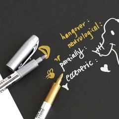Metallic Marker Pens, Gold and Silver Metallic Permanent Markers for Artist I…