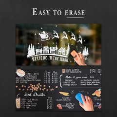 Extra Fine Tip White Chalk Markers – 1mm for Windows, Blackboard, Glass, Easy Er