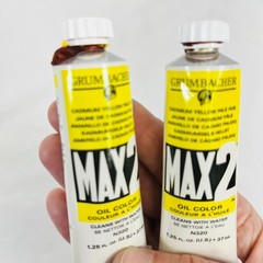 Set of 2 Vintage Grumbacher Max 2 Artists’ Oil Paint CADMIUM YELLOW 1.25 Fl Oz