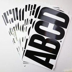20 Sheets 6 Inch Letter Number Stickers – Self Adhesive Vinyl Capital Black