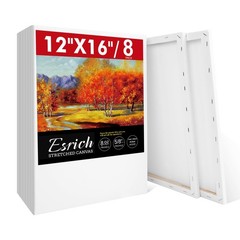 ESRICH 12×16 Stretched Canvas for Painting, 8 Pack Blank Canvases for Painting