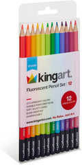 12 Neon Colored Pencils Set Pre Sharpened Fluorescent Drawing Art Supplies