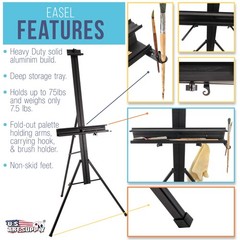 69″ Aluminum Single Mast Artists Studio Easel, Floor Display Stand, Canvas 47″