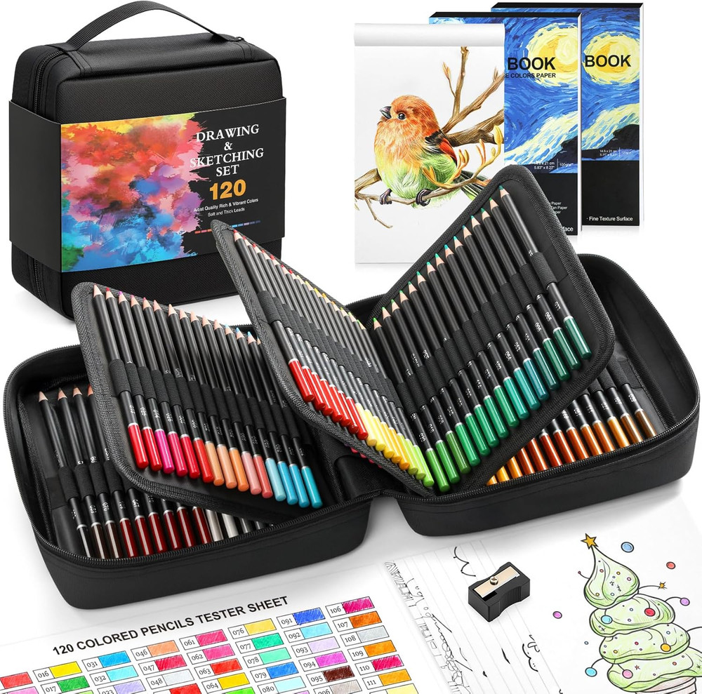 120 Pack Colored Pencils for Adult Coloring Books, Soft Core Oil Based Color Pen