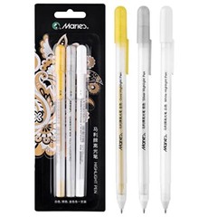 3 Colors Gel Pen Set – White, Gold and Silver Gel Ink Pens for Black Paper