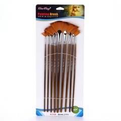 9 Pcs Two-color Nylon Brush Synthetic Paint Brushes for Painting