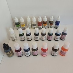 JACQUARD PINATA COLOR ALCOHOL INKS RE-INKERS INK POD REFILLS LOF OF 23 BOTTLES