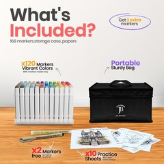 120 Colors Alcohol Markers Set with Fine & Chisel Dual Tip – Professional Art…