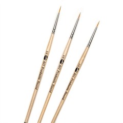 AIT Art Round Detail Paint Brushes, Size 3/0, Pack of 3, Set Assembled in USA…