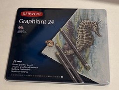 New Derwent Graphitint 24 Tinted Graphite Pencils Tin Vibrant Watercolor Shades