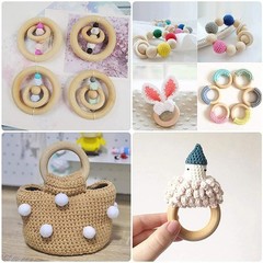 4 Inch Wooden Rings for Craft, 10Pack 100mm Diameter Unfinished Solid Wood Ri…