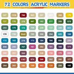 72 Colors Acrylic Paint Markers, Automatic Ink Control Acrylic Paint Marker P…