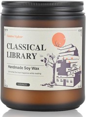 Classical Library Candle,Book Lovers Gifts,4 oz 20 Hours Burn Soy 4OZ, Brown