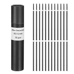 Willow Charcoal Sticks, 2-4mm Willow Charcoal Pencils(Black, Pack of 25)