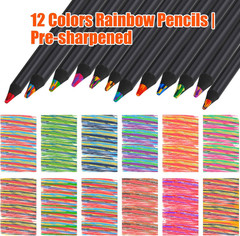 Art Supplies Teen Girl Boys Gifts Trendy Stuff, 12 Colored Rainbow Pencils, Stoc