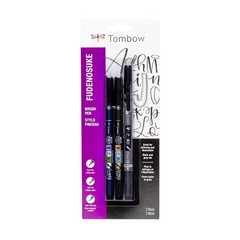 62039 Fudenosuke Brush Pens, 3-Pack. Soft, Hard, and Twin Tip Markers for Cal…