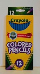 Crayola Colored Pencils 12 Pack Sky Light Blue Azul Clela Pre-Sharpened Set New
