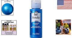 2 Fl Oz Blue Sapphire Metallic Acrylic Paint – Perfect for Interior Projects