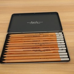 Marco Renoir Fine Art Sketching Pencils Graphite 3000 12 Pieces Set Tin Case