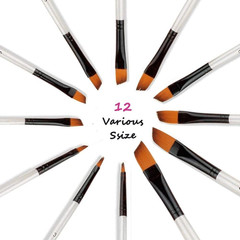 Angular Paint Brushes Nylon Hair Angled Watercolor Pait Brush Set for Acrylics W