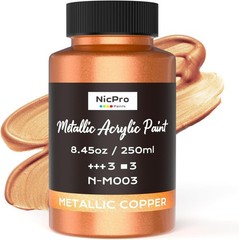 Metallic Copper Acrylic Paint, 8.45oz/250ml Large Copper Leaf Paint | Non Tox…
