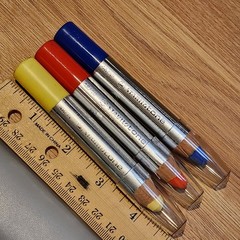 3 Vintage STABILOTONE Schwan Stabilo Fat Color Pencil Red Blue Yellow Set
