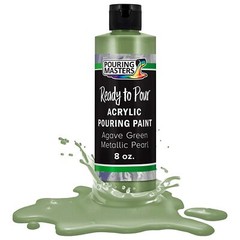 Pouring Masters Agave Green Metallic Pearl Acrylic Ready to Pour Pouring Pain…