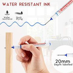 3 Pack Deep Hole Marker Pens, 20Mm Long Nib Carpenter Marker, Waterproof Quick-D