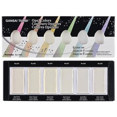 Kuretake GANSAI TAMBI OPAL COLORS, 6 2.65 Ounce (Pack of 1), 6 colors set