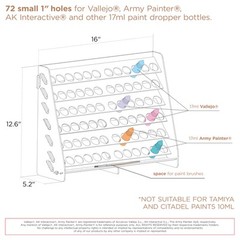 Plydolex Paint Rack Organizer with 72 Holes Suitable for Vallejo Paints – Wal…