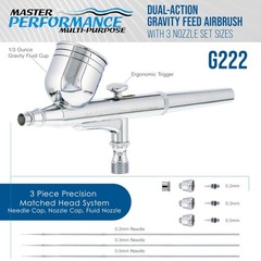 G222 Multi-Purpose Dual-Action Feed Airbrush Set for Model Painting, Graphics…