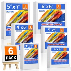 Stretched Canvas for Painting, 3″x5″, 4″x4″, 4″x6″, 5″x5″, 5″x7″, 6″x6″, Pack…