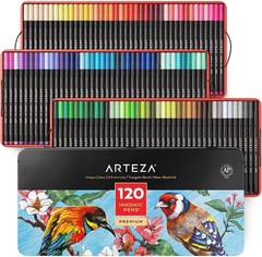 120 Piece Fineliner Pens 0.4mm Fine Point Drawing Sketching Art Set
