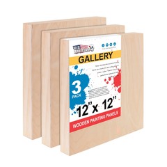12″ x 12″ Gallery 1-1/2″ Profile Depth Artist Wood Pouring Panel Boards 3-Pack