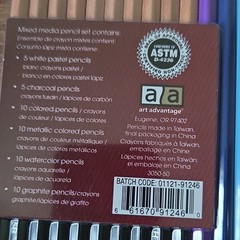 Art Advantage Mixed Media Pencils Set 50 Multicolor Metallic Pastel 3050-50