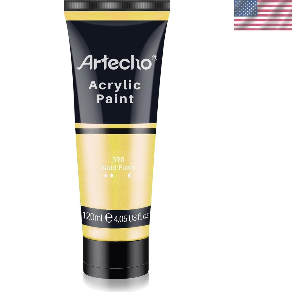 Versatile 4.05oz Iridescent Gold Acrylic Paint – Ideal for Artists and Crafters