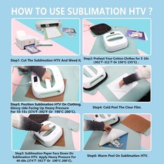 HTVRONT Sublimation HTV for Dark Fabric/Light Fabric – Matte Sublimation Viny…