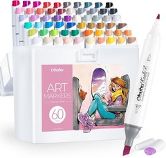 Professional Alcohol Markers: 60 Vibrant Colors with Refillable Ink & Carry Case