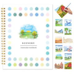 Watercolor Workbook for Adults, Beginner Friendly Water Coloring Book 12 Diff