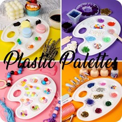 FANDAMEI Oval Paint Tray Palettes, 8 PCS Plastic White 9 x 6.7 Inch,