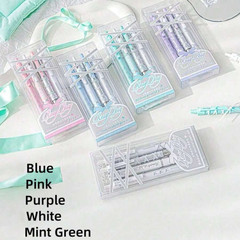 4pcs Soft Ribbon Gel Pens Set Ballet 0.38/0.5mm Ballpoint Quick-Dry Blak Ink Pen