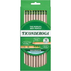 Envirostik Wood-Cased Pencils, #2 HB Soft, Natural, 12 Count
