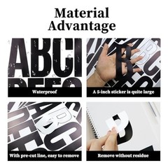 5 Inch Letter Stickers – 122 Pieces Self Adhesive Alphabet Number Sticker