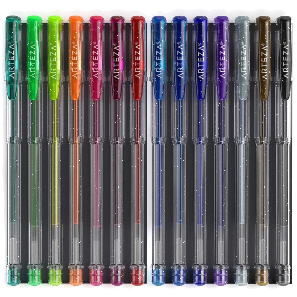 Glitter Gel Pens Set – 14 Colors for Coloring & Drawing
