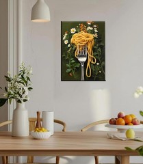 Framed Kitchen Canvas Print, 12×16 Inch，Ready to Hang | Funny Watercolor