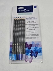 3 Packs Faber Castell Art Grip Color Pencils 18 Total Metallic, Reds, Blues, NEW