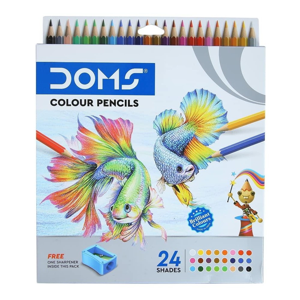 Doms Soft Core Colour Pencil 24 Shades Set Pack of 1 for Kids Drawing Art School