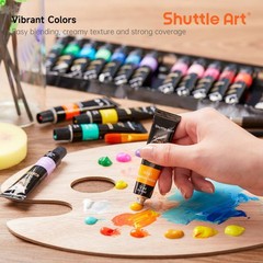 Vivid Acrylic Paint Set: 30 Rich Pigment Tubes & 3 Brushes for Creative Projects