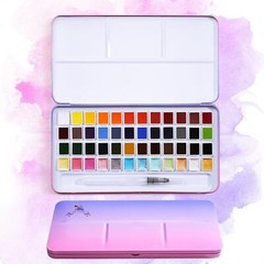 Meiliang Watercolor Paint Set 36 Standard Colors And 12 Glittery Colors In Exqui